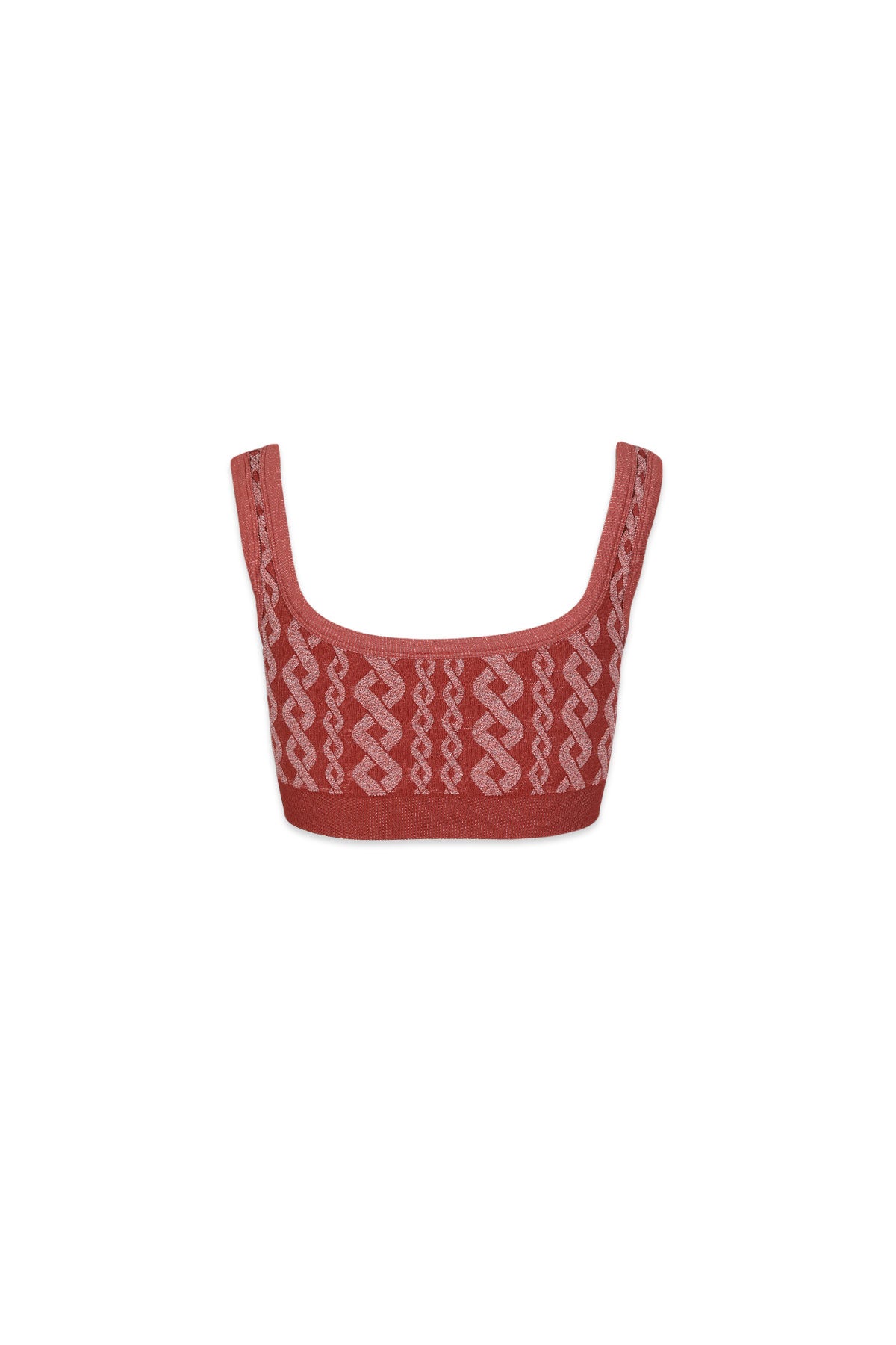 Distressed Charley Cable Knit Bra in Cinnabar