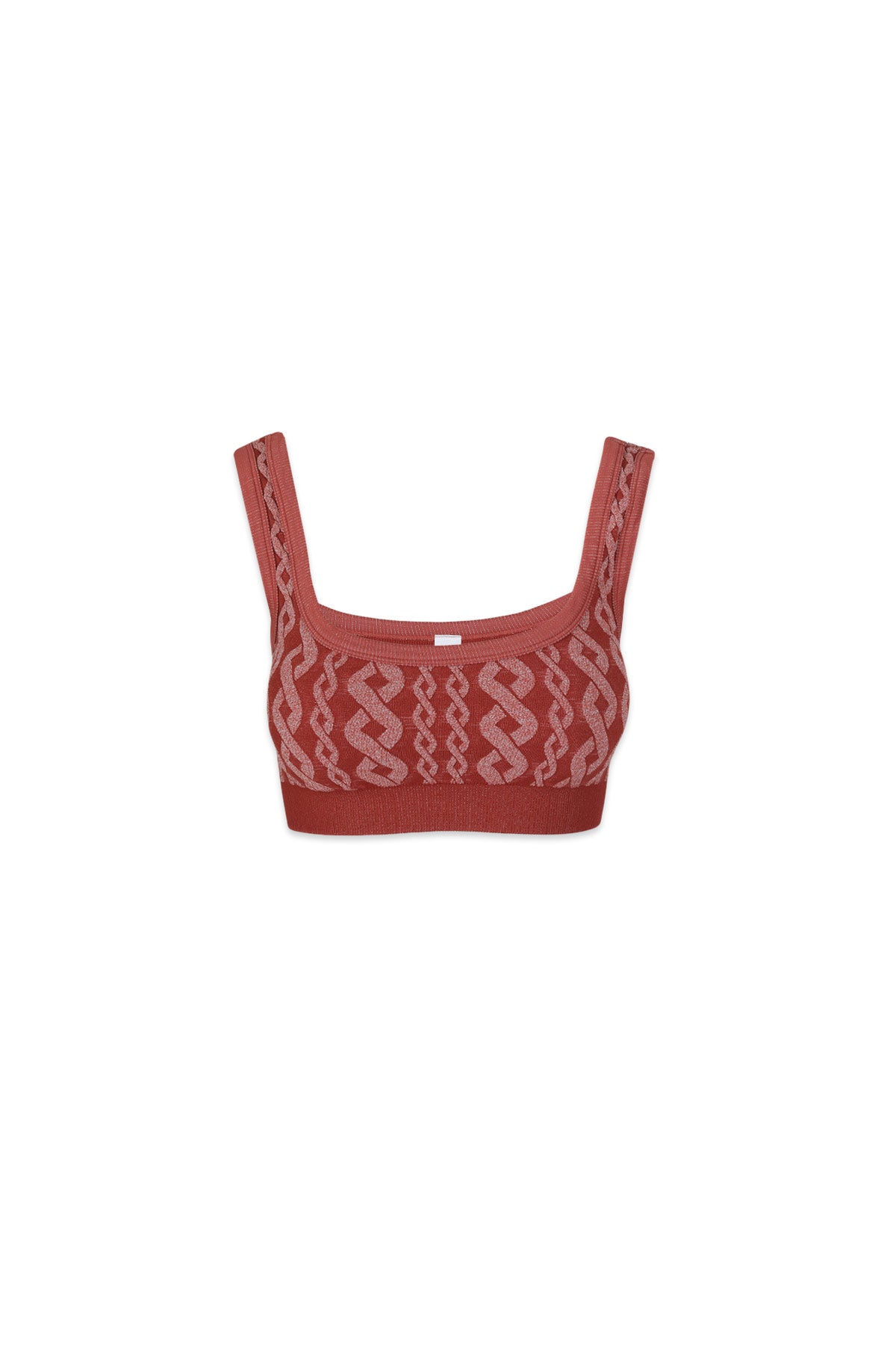 Distressed Charley Cable Knit Bra in Cinnabar