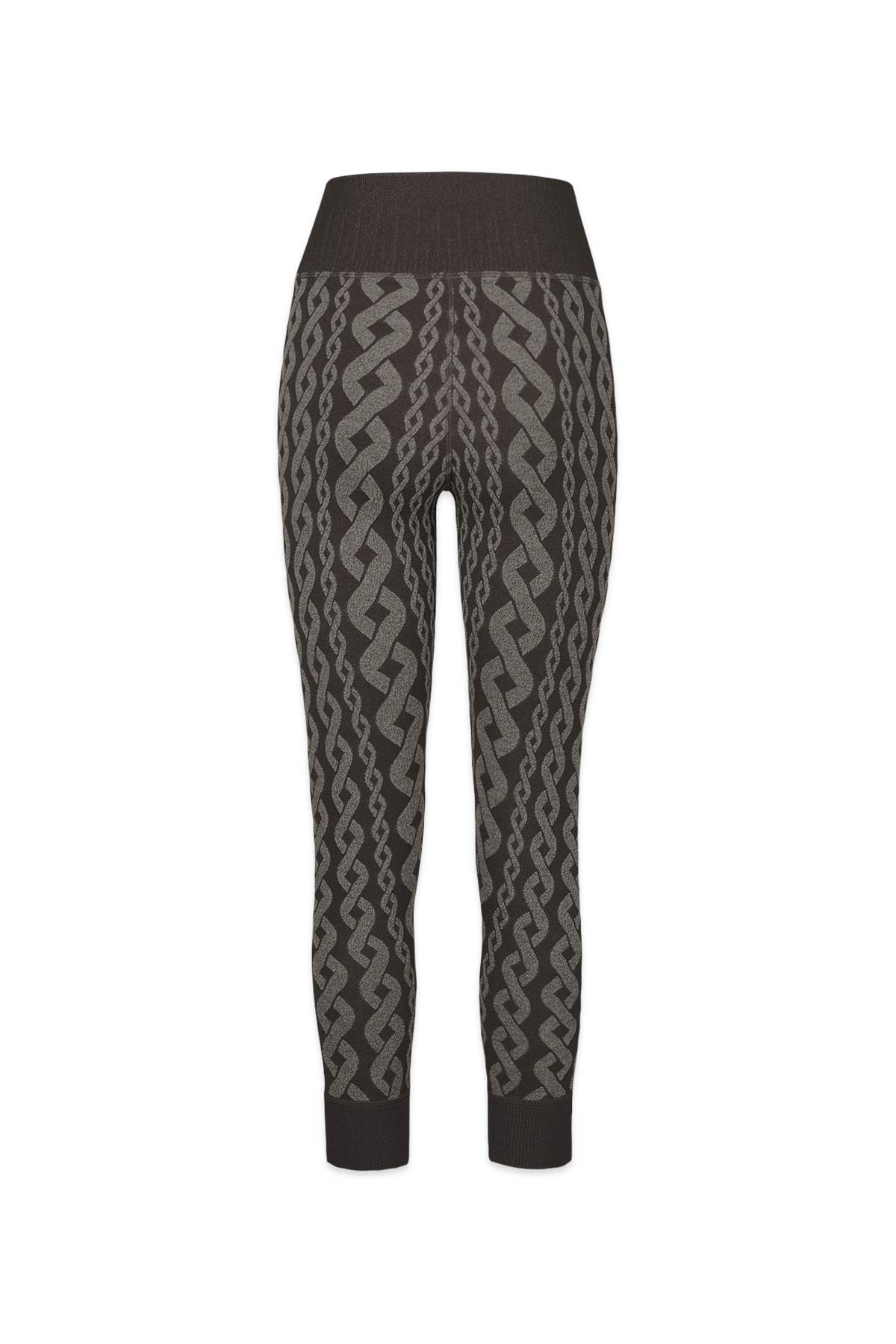 Distressed Charley Cable Knit Legging in Black Ink