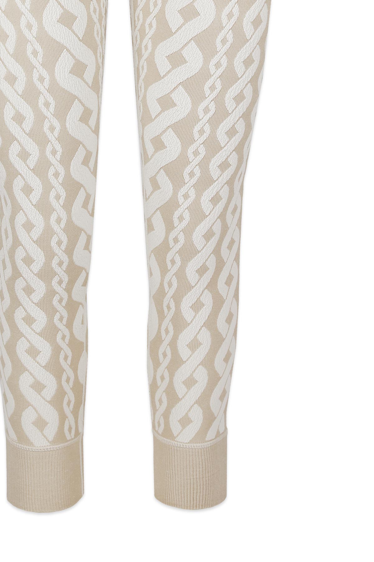 Distressed Charley Cable Knit Legging in Silver Lining