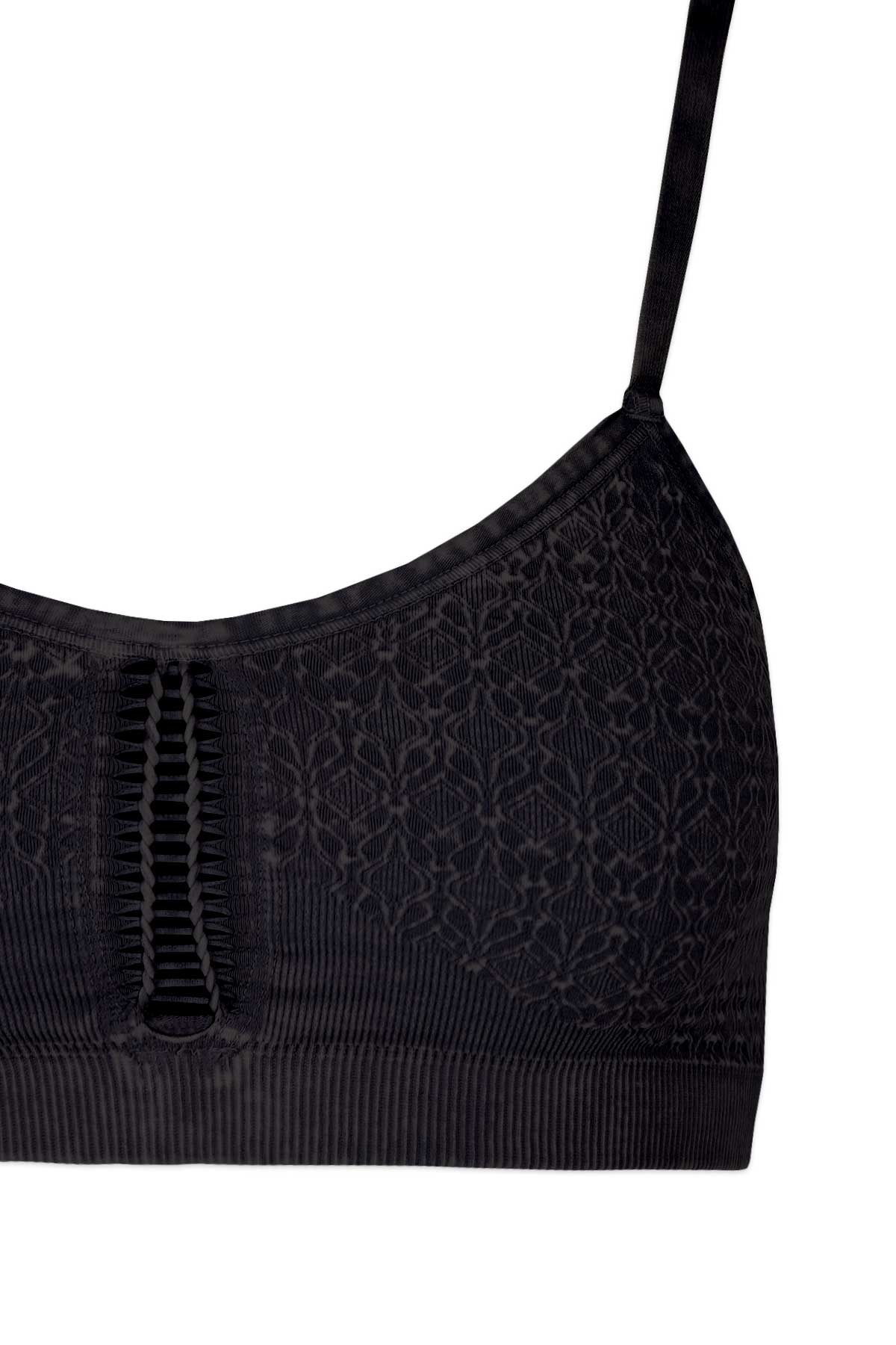 Lara Braid Bra in Vintage Black