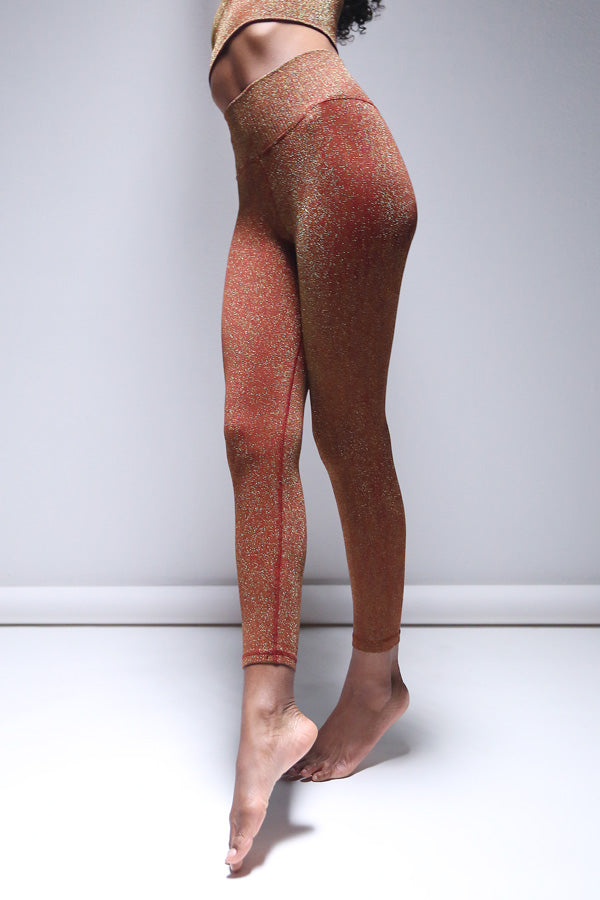 Combo of Copper and Golden colored Shimmer Partyware leggings