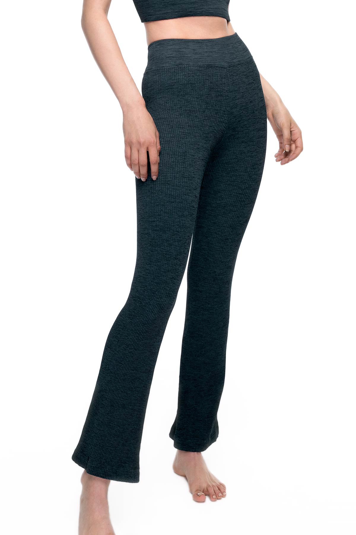 Margot Melange Flow Pant in Midnight Navy