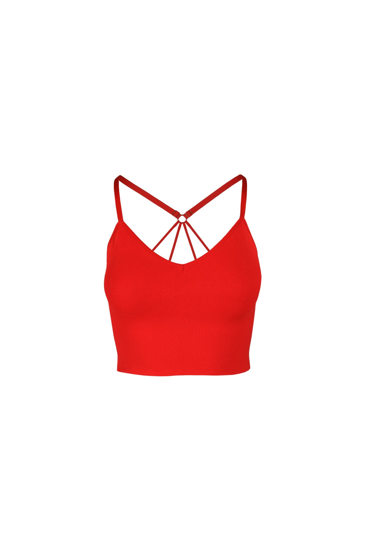 Stella Strappy Crop Bra in Crimson