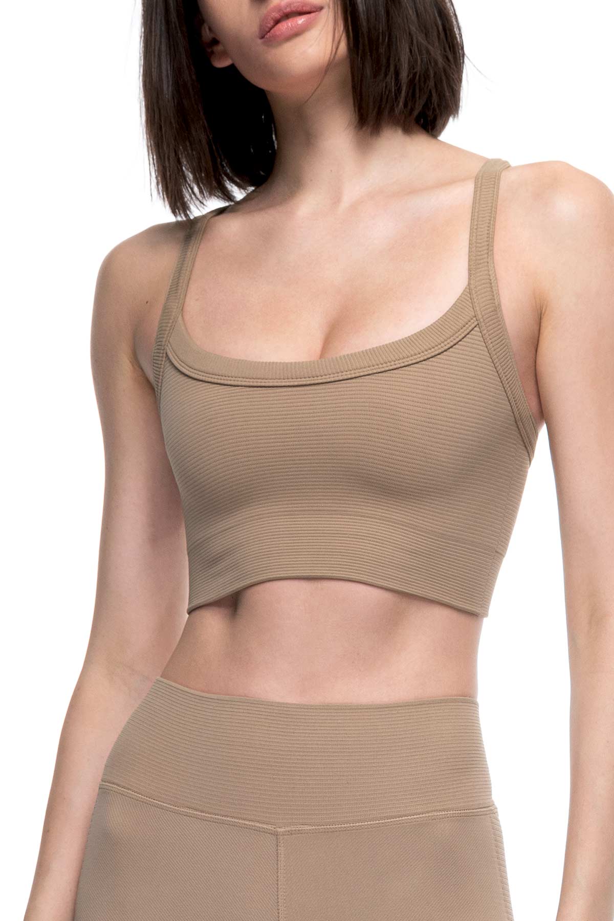 Tiann Crossback Bra in Desert Taupe