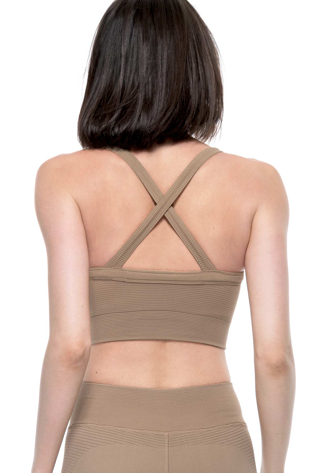 Tiann Crossback Bra in Desert Taupe