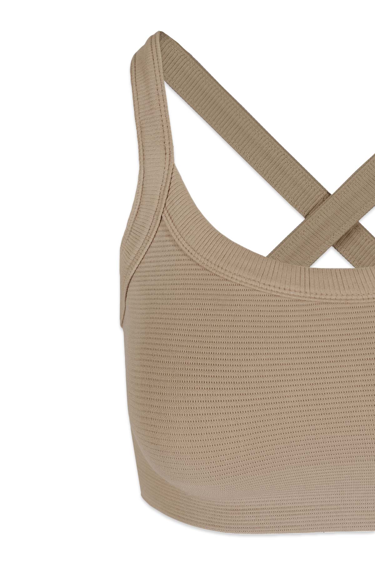 Tiann Crossback Bra in Desert Taupe